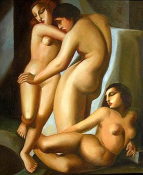  Tamara Pintura al %C3%B3leo - Detalle de baño de mujeres 1929 contemporáneo Tamara de Lempicka